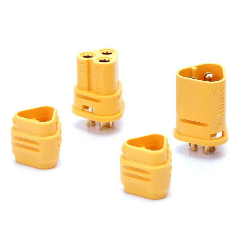 Amass MT30 3 Pole Motor/ESC Connector Set 16AWG (Male & Female) (4 sets/bag)-Amass-K & A Electronics