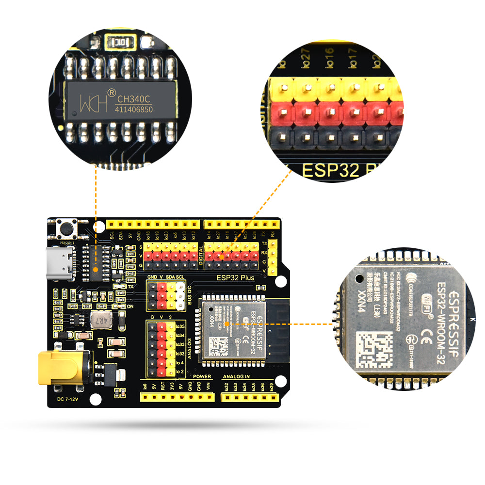 Keyestudio ESP32-WROOM-32 PLUS Development Board