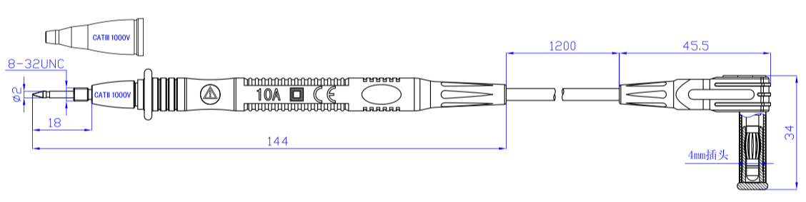 Amass 20.602 - Red & Black Professional Probe Test Lead Set