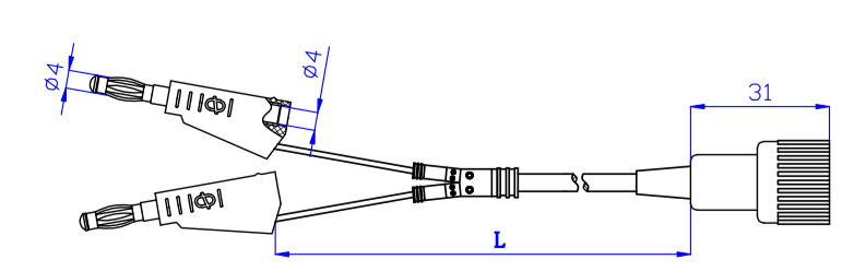 Amass 21.030 – BNC to Dual 4 mm Banana Plug Test Lead (1.2 m)