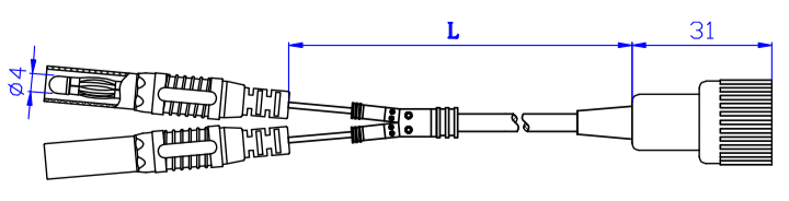 Amass 21.010 – BNC to Dual 4 mm Banana Plug Test Lead (1.2 m)