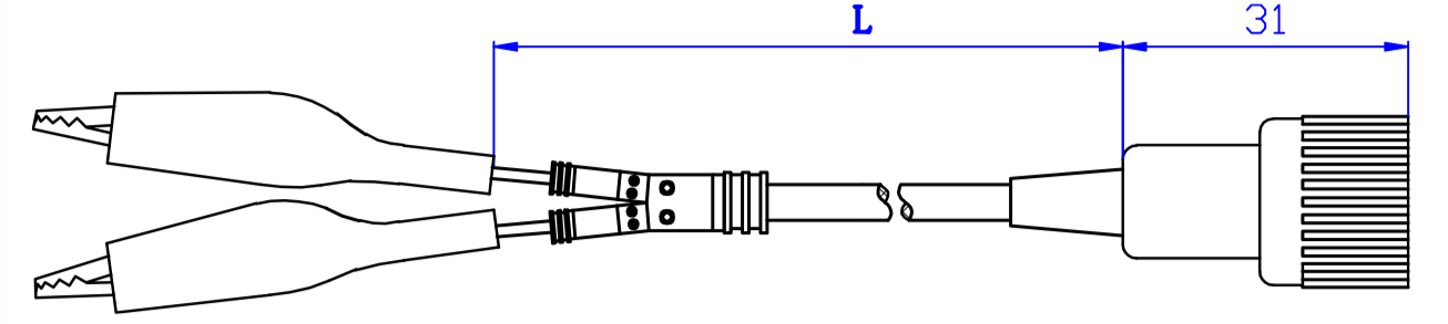 Amass 21.050 - BNC to Dual Alligator Clip Test Lead (1.2 m)
