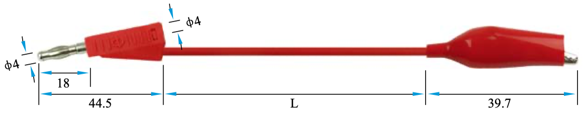 Amass 22.580.100 - 4mm Stackable Banana to Alligator Clip Test Lead (1m)