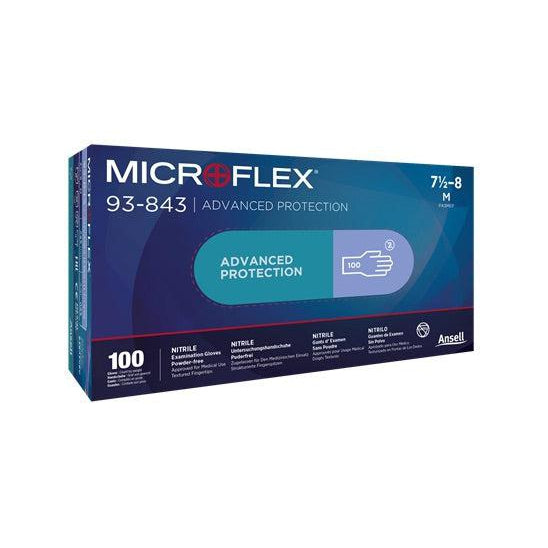 Ansell MICROFLEX® 93-843 Disposable Gloves - Nitrile - Box of 100-Ansell-K and A Electronics