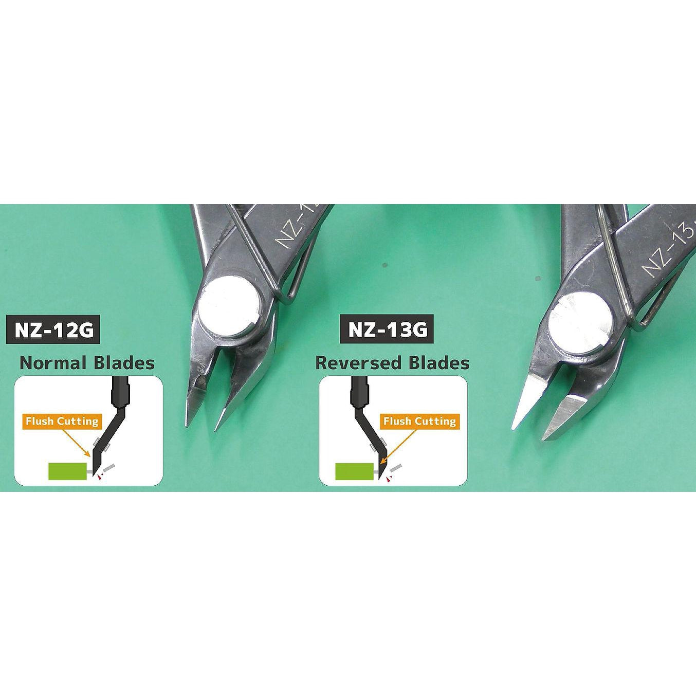 Engineer NZ-13G ESD-Safe Parallel Reverse Blade Micro Cutter (Nipper)-ENGINEER INC.-K and A Electronics
