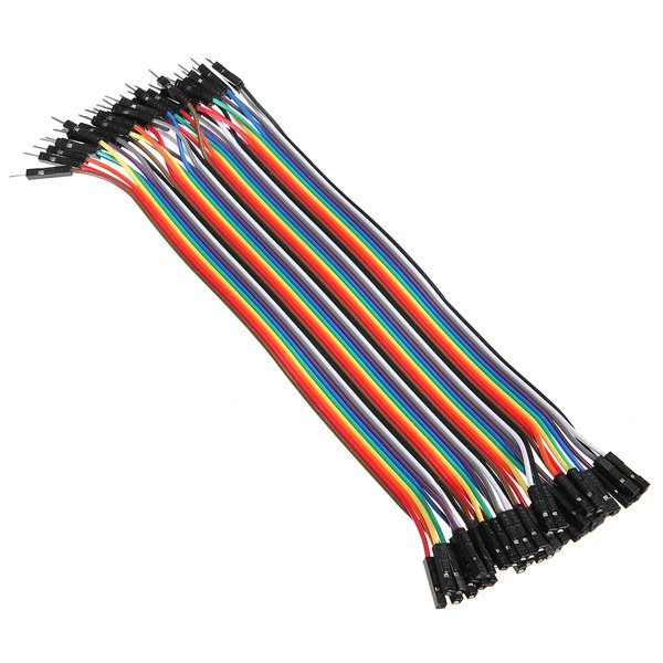 Male to Female Jumper Cable – 2.54mm Dupont - 40 pack - 20cm