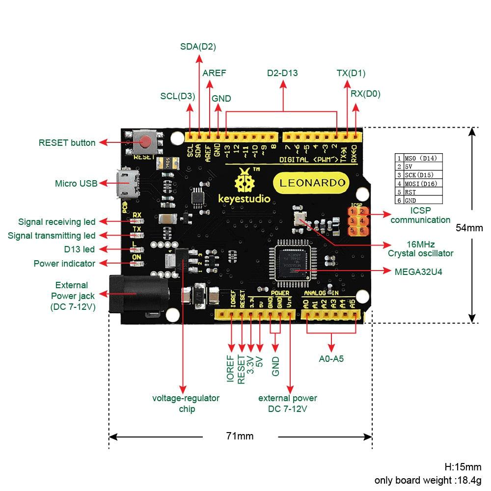 ATmega32U4 leonardo R3 development board-Keyestudio-K &amp; A Electronics