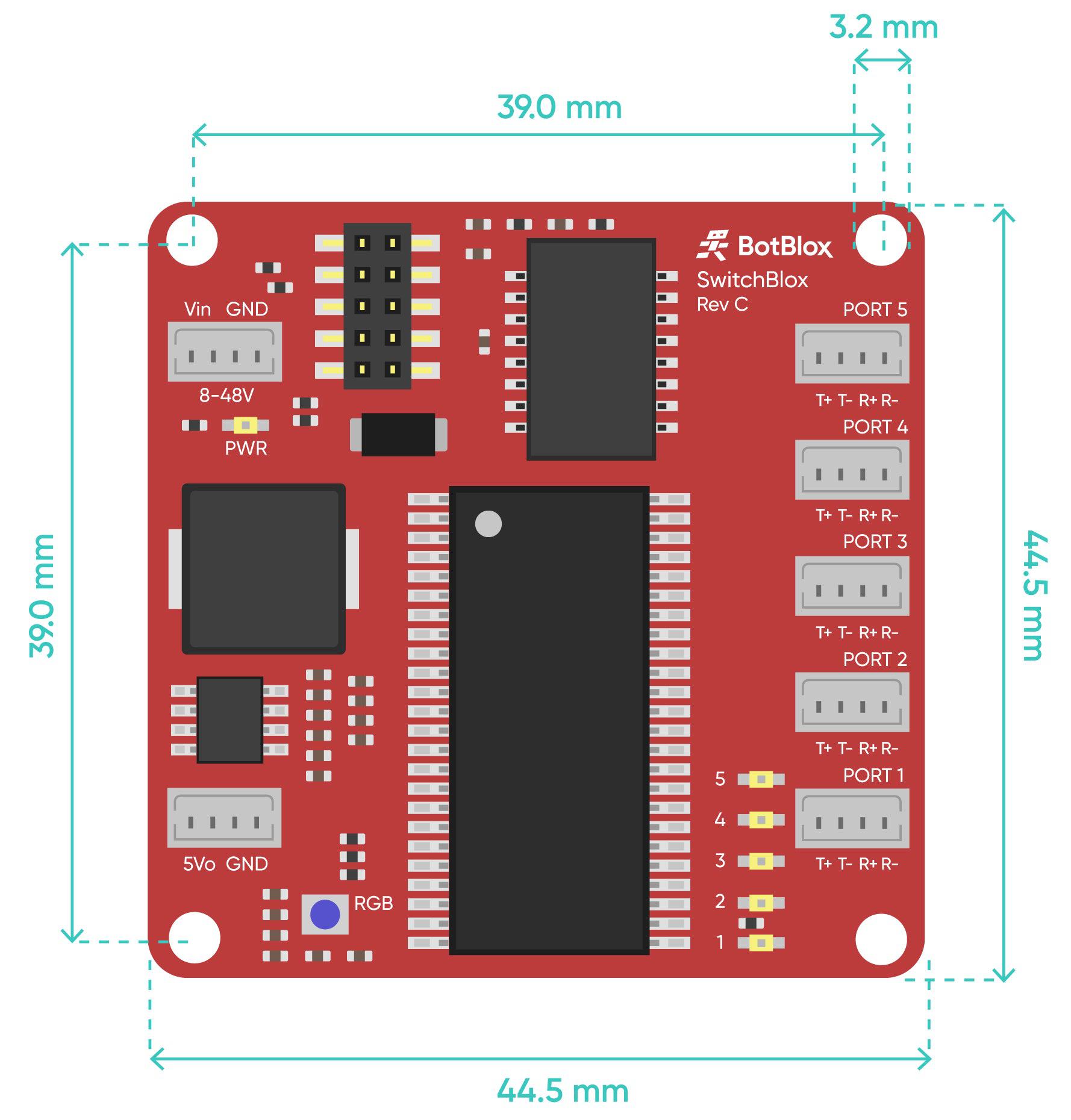 BotBlox SwitchBlox - Small Ethernet Switch-BotBlox-K &amp; A Electronics