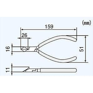 Engineer NN-46 Slant Edge Nippers Side Cutting Pliers-ENGINEER INC.-K &amp; A Electronics