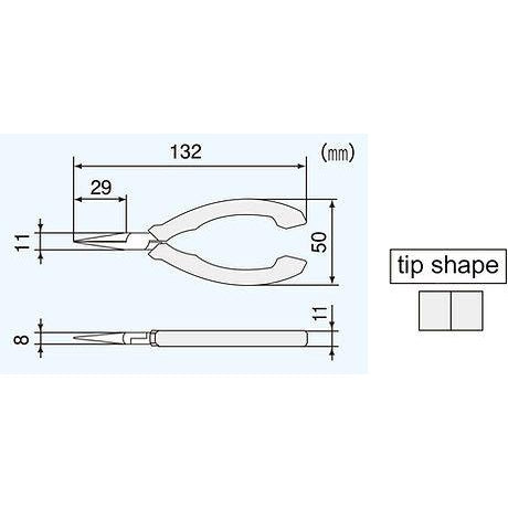 Engineer PS-04 ESD-Safe Precision Compact Flat Nose Pliers-ENGINEER INC.-K &amp; A Electronics