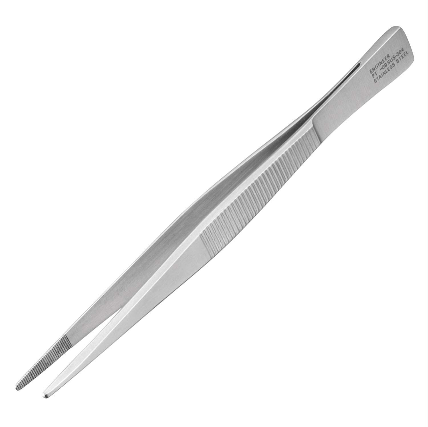 Engineer PT-09 Stainless Steel Serrated Inside Point Tweezers (130mm)-ENGINEER INC.-K &amp; A Electronics