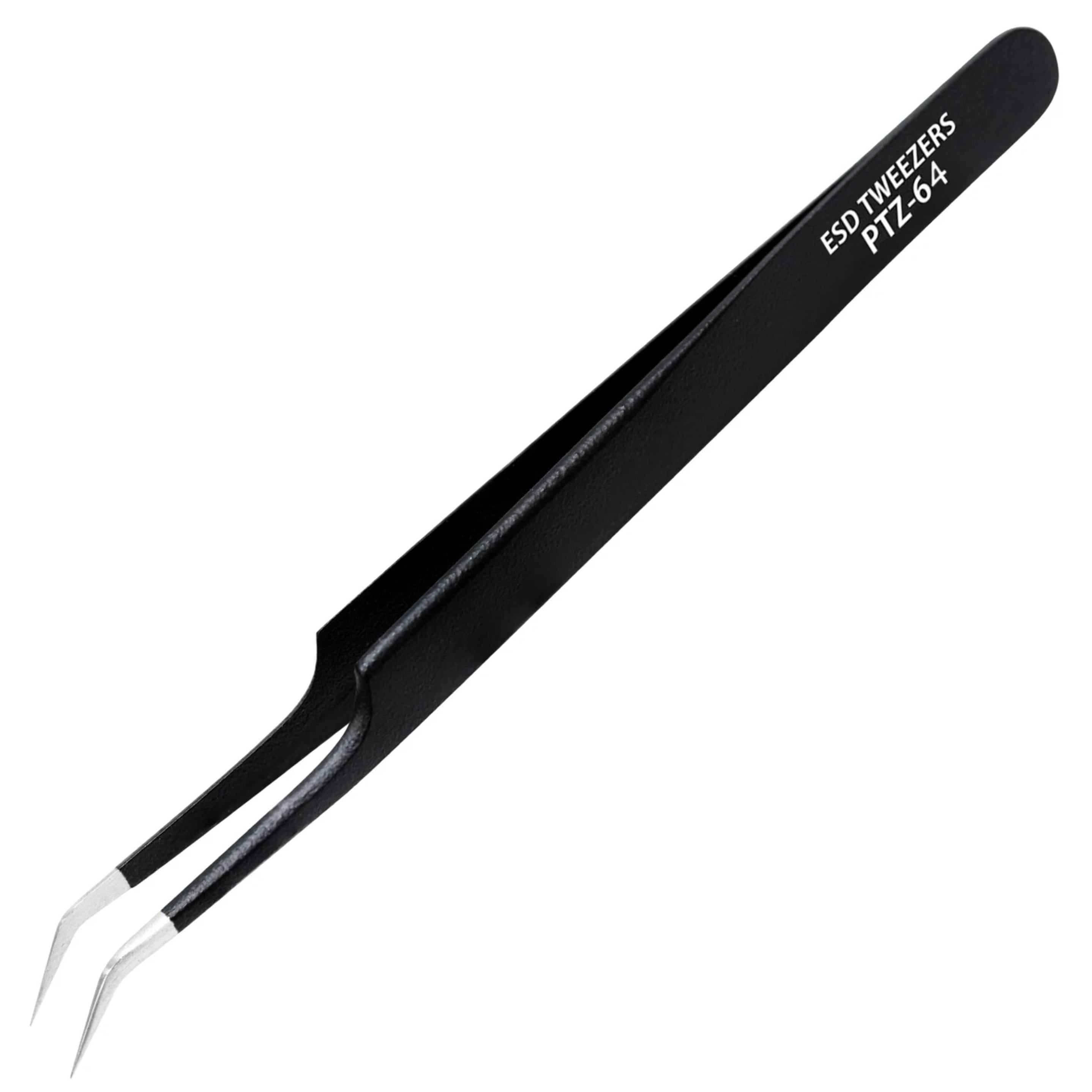 Engineer PTZ-64 Bent Nose Black Coated ESD Tweezers-ENGINEER INC.-K &amp; A Electronics