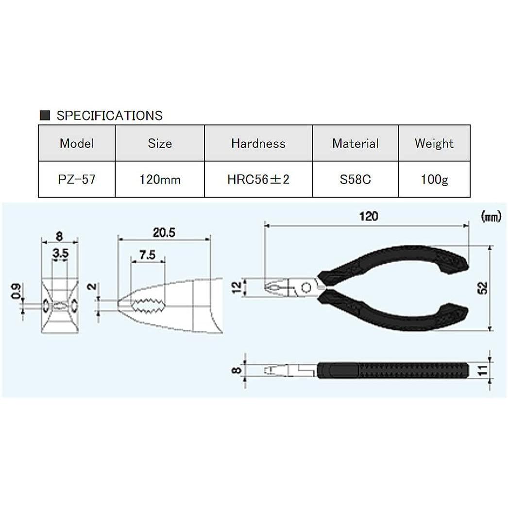 Engineer PZ-57 Precision Screw Removal Gripping Pliers-ENGINEER INC.-K &amp; A Electronics