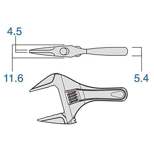 Fujiya KUROKIN FLS-28-BG Adjustable Wrench Short Type-Fujiya-K &amp; A Electronics