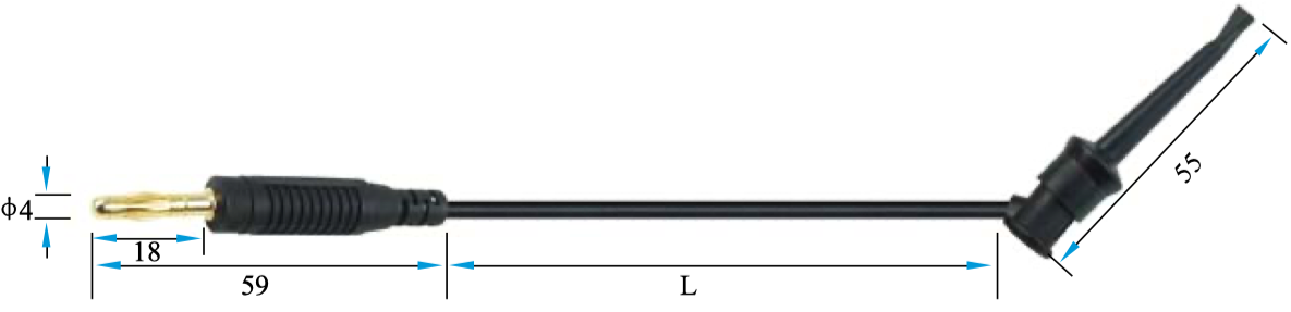 Amass 22.520 - 4 mm Banana Plug to Hook Probe Test Lead (1 m)