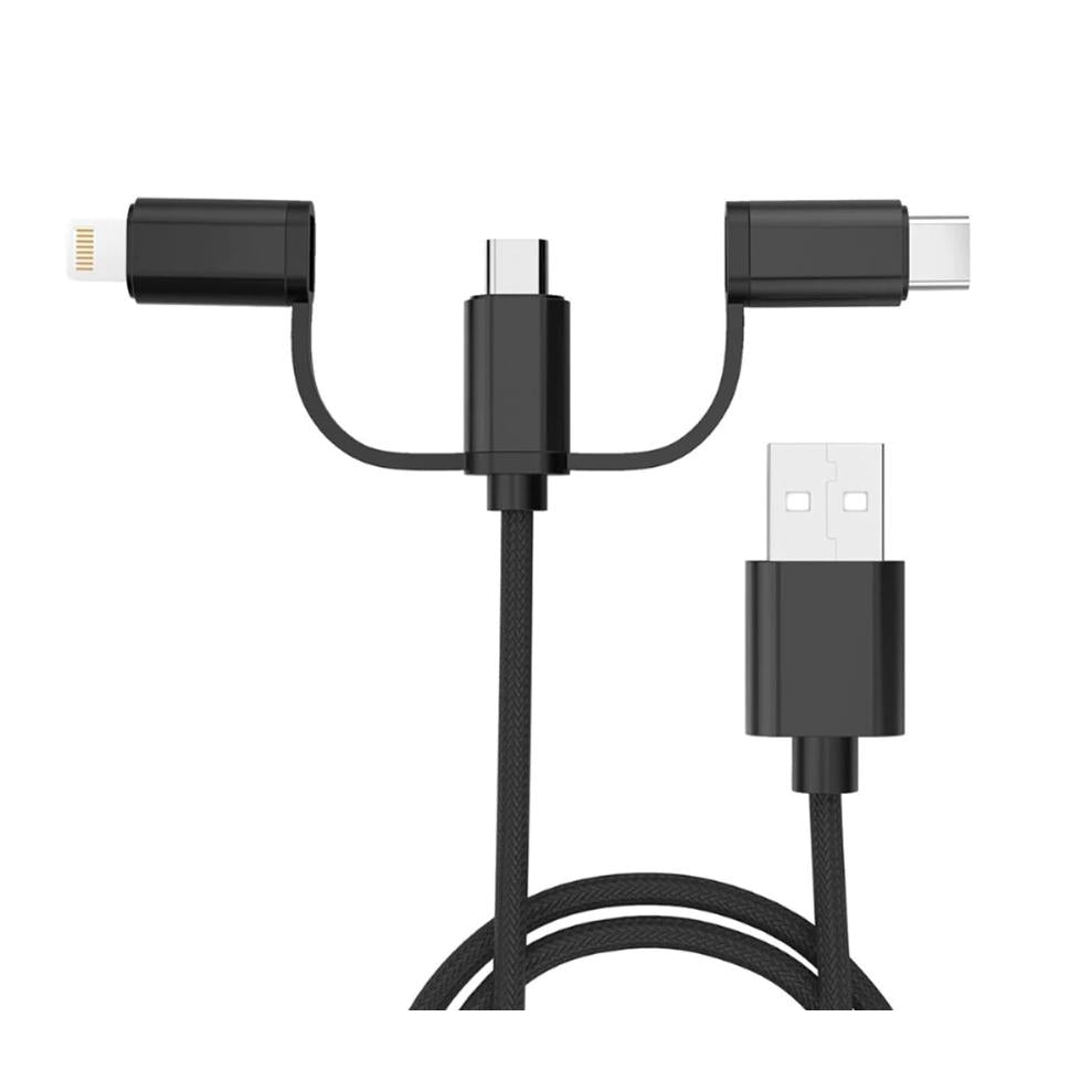 3 in 1 Charge and Sync Cable - Type C, Lighting, and Micro 1m-K & A Electronics-K and A Electronics