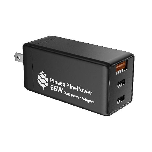 PinePower – 65W GaN 2C1A Charger with international plugs-Pine64-K and A Electronics